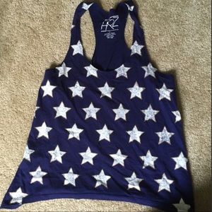 Women’s Blue and White Star Patterned Racerback Tank Top | Target